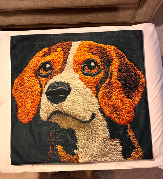 Beagle Portrait 16" Decorative Pillow Cover
