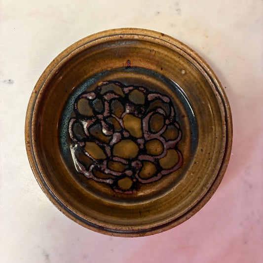 Vintage Signed Gigi Studio Pottery Glazed Low Dish