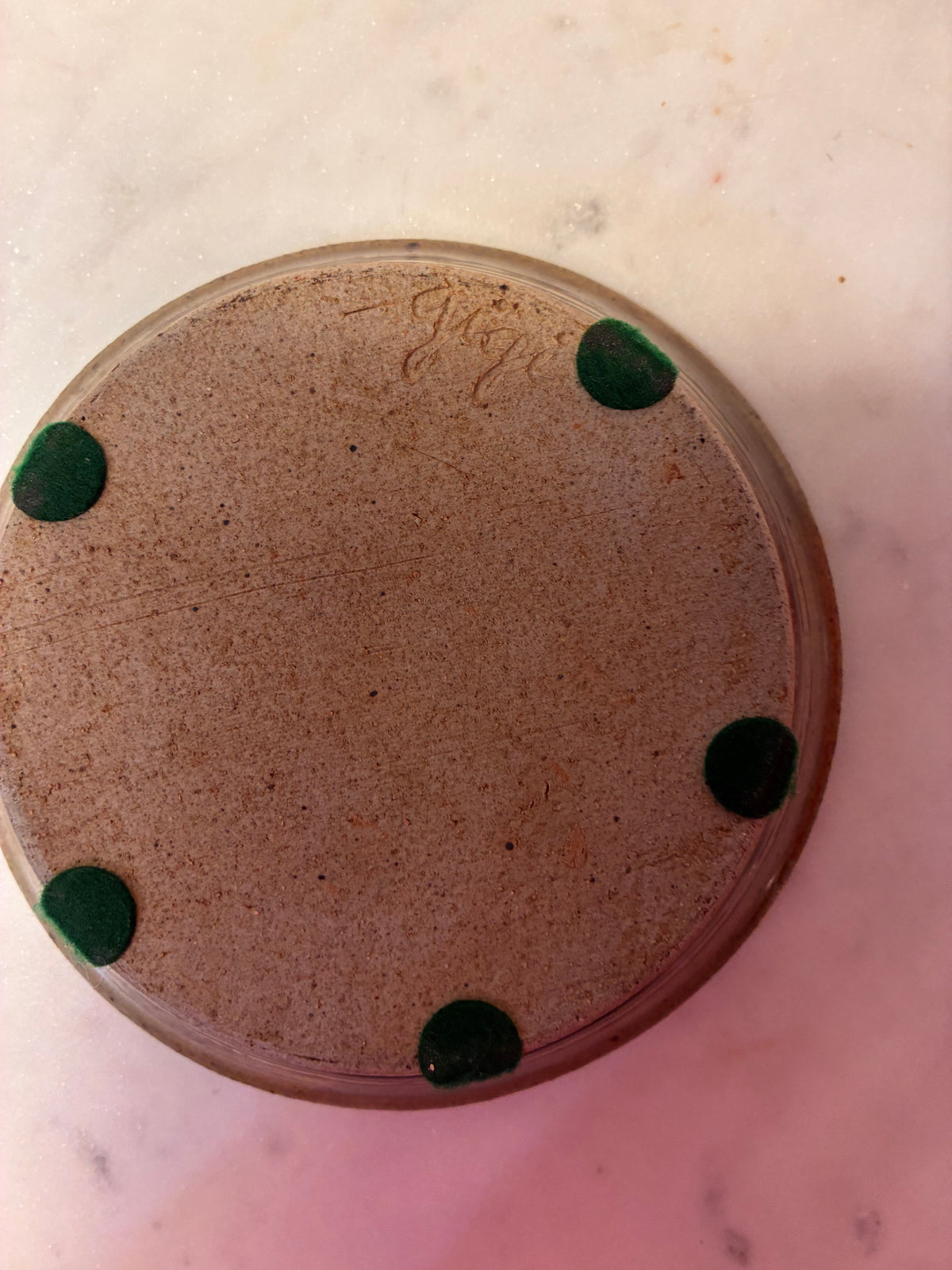 Vintage Signed Gigi Studio Pottery Glazed Low Dish