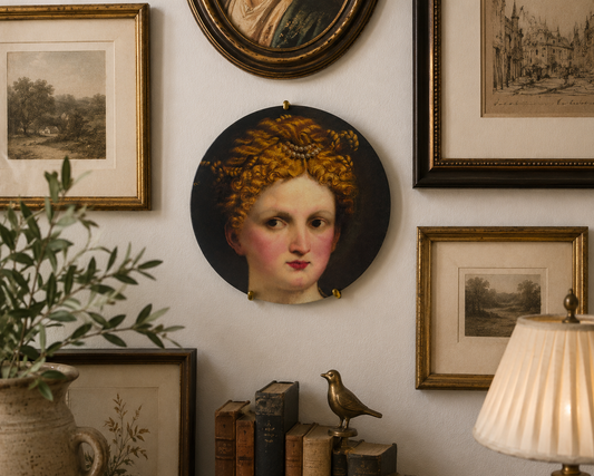 Classical Lady Portrait Resin Plaque – Renaissance-Inspired Décor