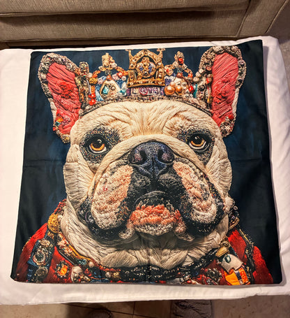 Royal French Bulldog 16" Decorative Pillow Cover