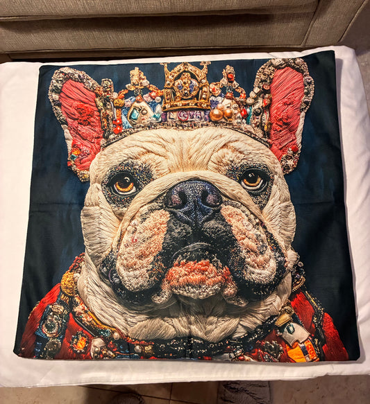 Royal French Bulldog 16" Decorative Pillow Cover
