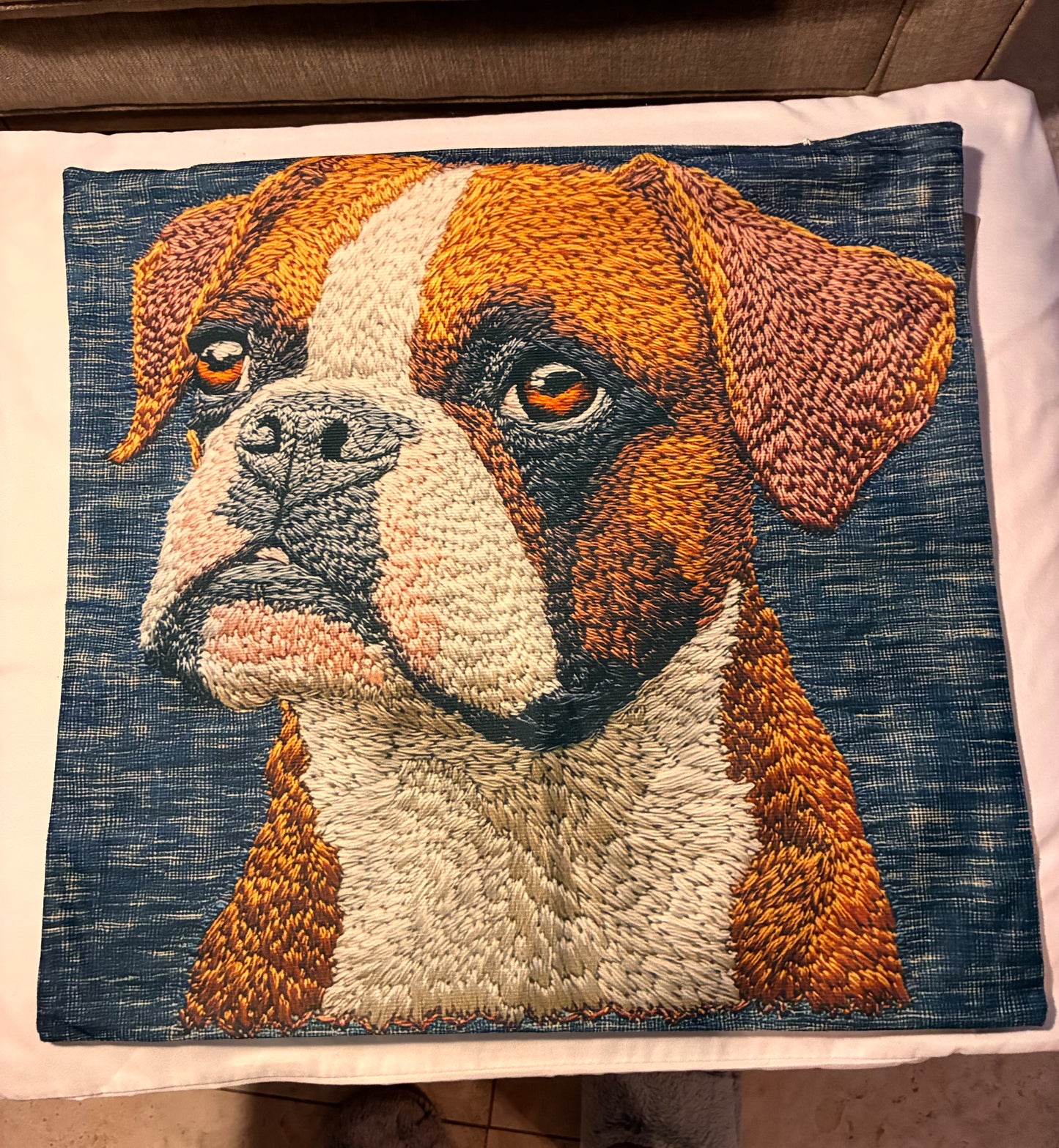 Boxer Portrait 16" Decorative Pillow Cover
