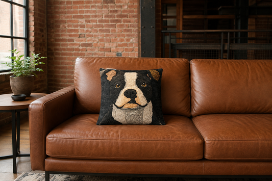Dapper Pit Bull with Bow Tie 16" Decorative Pillow Cover