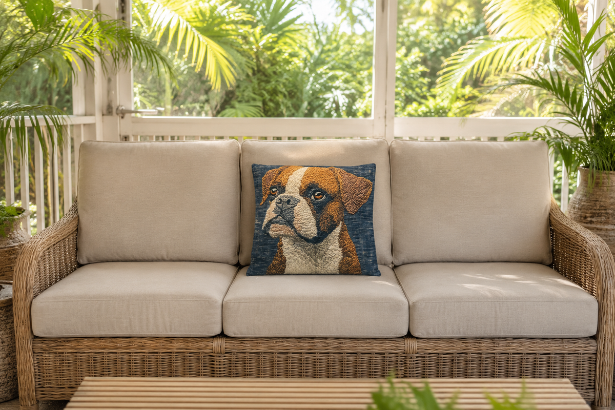 Boxer Portrait 16" Decorative Pillow Cover
