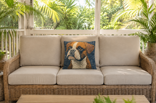 Boxer Portrait 16" Decorative Pillow Cover