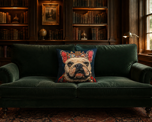Royal French Bulldog 16" Decorative Pillow Cover