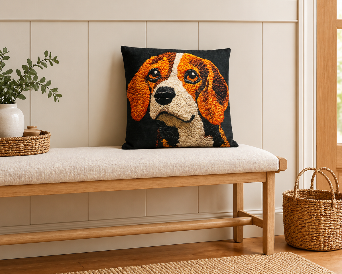 Beagle Portrait 16" Decorative Pillow Cover
