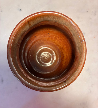 Vintage Studio Pottery Vase with Carved Leaf Design