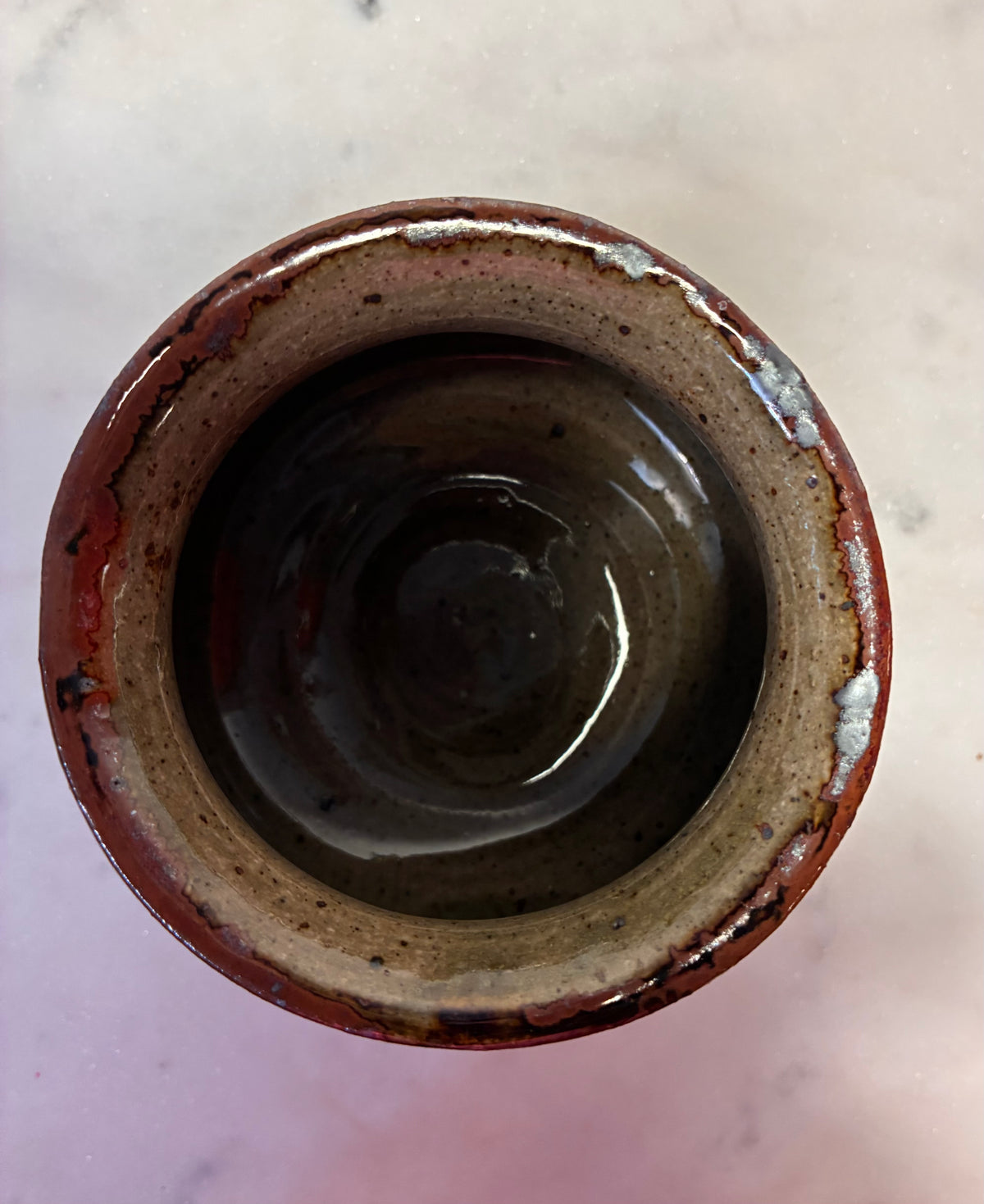Vintage Studio Pottery Vase with Carved Swirl Design
