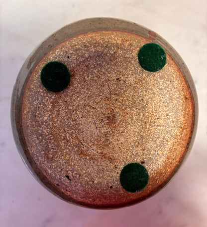 Vintage Studio Pottery Vase with Carved Swirl Design