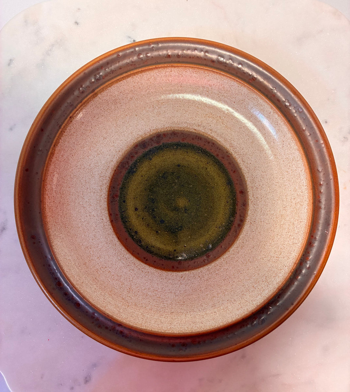 Vintage 1970s Denby Potter’s Wheel Green Stoneware Plates – Set of 4