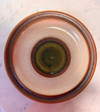 Vintage 1970s Denby Potter’s Wheel Green Stoneware Plates – Set of 4