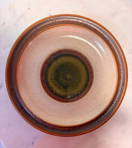 Vintage 1970s Denby Potter’s Wheel Green Stoneware Plates – Set of 4
