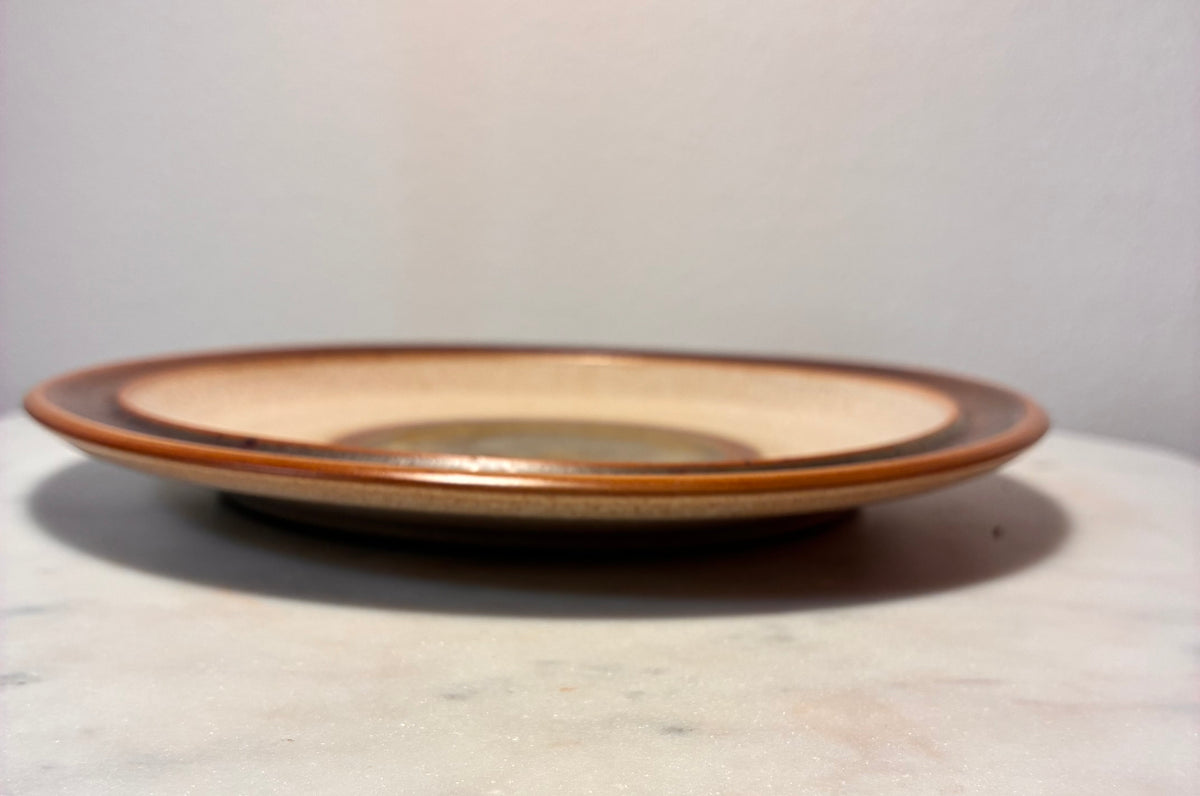 Vintage 1970s Denby Potter’s Wheel Green Stoneware Plates – Set of 4