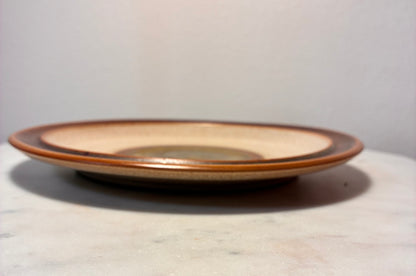 Vintage 1970s Denby Potter’s Wheel Green Stoneware Plates – Set of 4