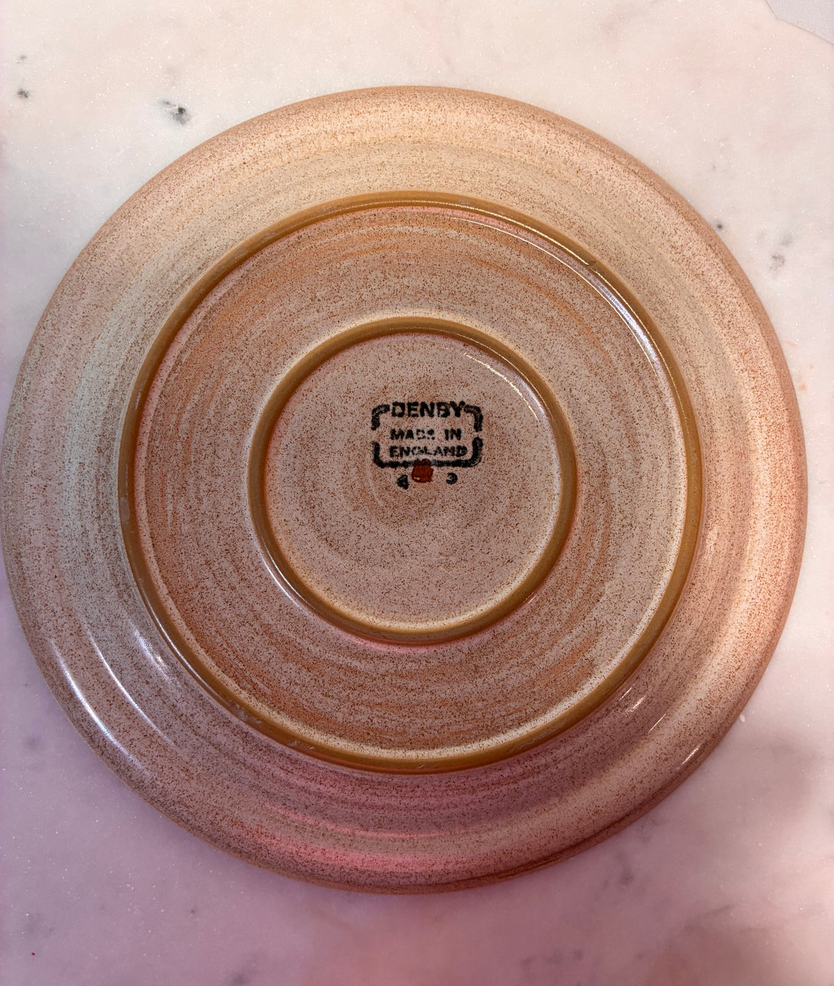 Vintage 1970s Denby Potter’s Wheel Green Stoneware Plates – Set of 4