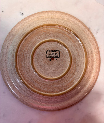 Vintage 1970s Denby Potter’s Wheel Green Stoneware Plates – Set of 4