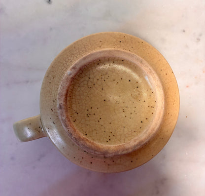 Vintage Studio Pottery Stoneware Mug – Speckled Oatmeal & Caramel Brown