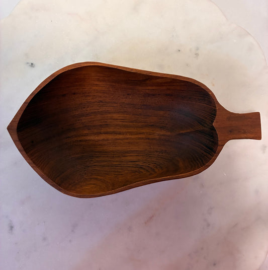 Vintage Hand-Carved Solid Teak Wood Serving Bowl – Thailand