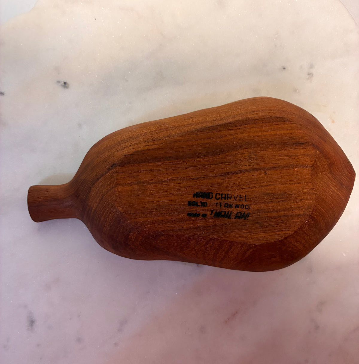 Vintage Hand-Carved Solid Teak Wood Serving Bowl – Thailand