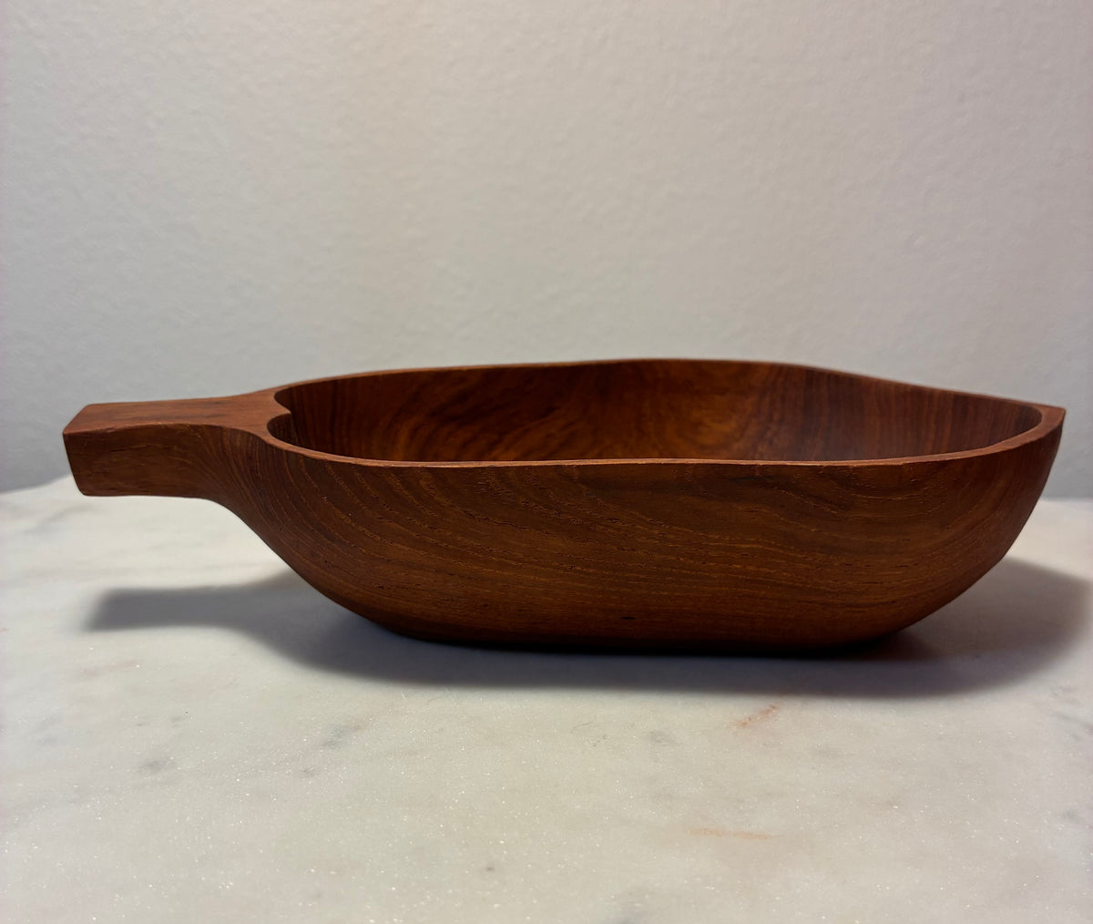 Vintage Hand-Carved Solid Teak Wood Serving Bowl – Thailand