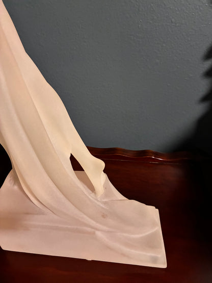 Vintage Art Deco-Style Frosted Female Dancer Sculpture – 24 Inch
