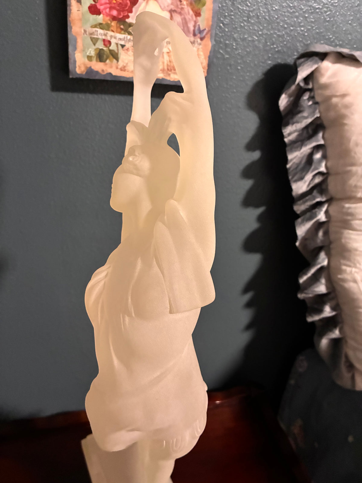 Vintage Art Deco-Style Frosted Female Dancer Sculpture – 24 Inch
