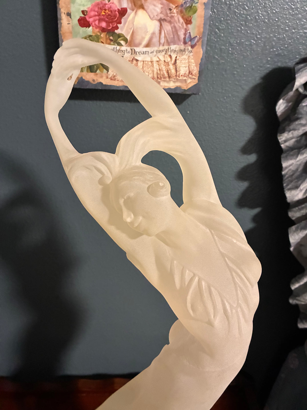 Vintage Art Deco-Style Frosted Female Dancer Sculpture – 24 Inch