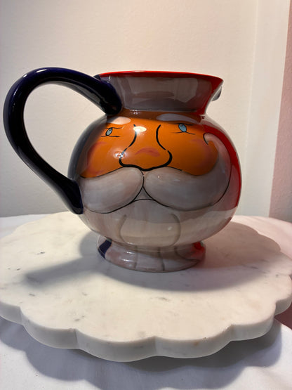 Vintage Artimino St. Nicholas Hand-Painted Ceramic Santa Pitcher