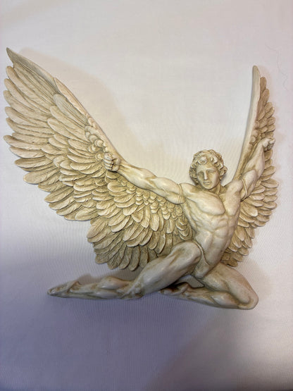 Vintage Neoclassical Male Angel Wall Plaque