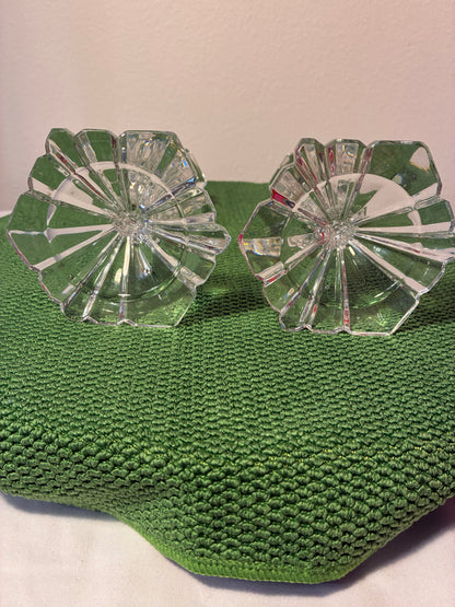 Vintage Faceted Crystal Candlestick Holders – Pair