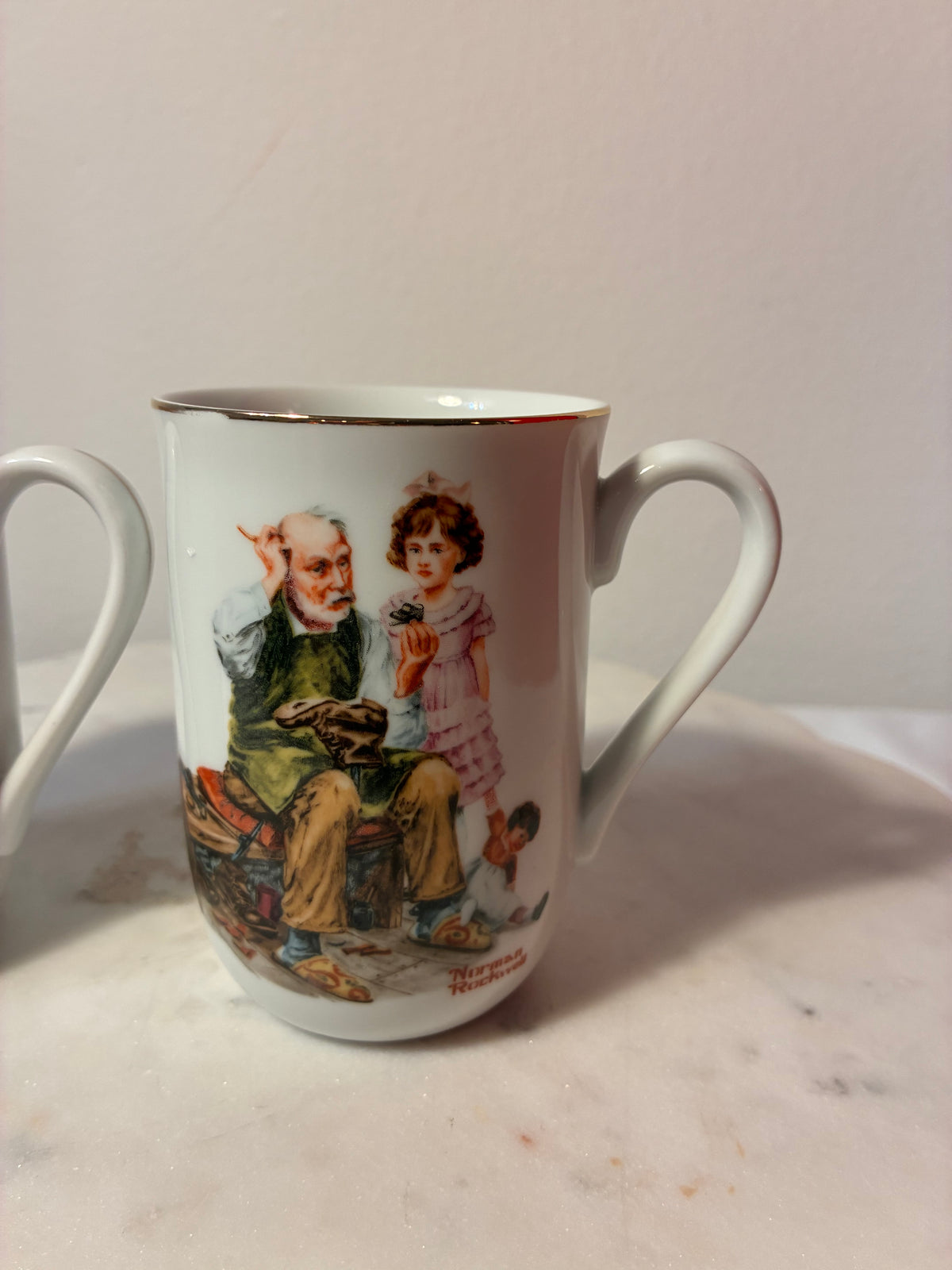 Vintage Norman Rockwell Museum Porcelain Mugs – Pair