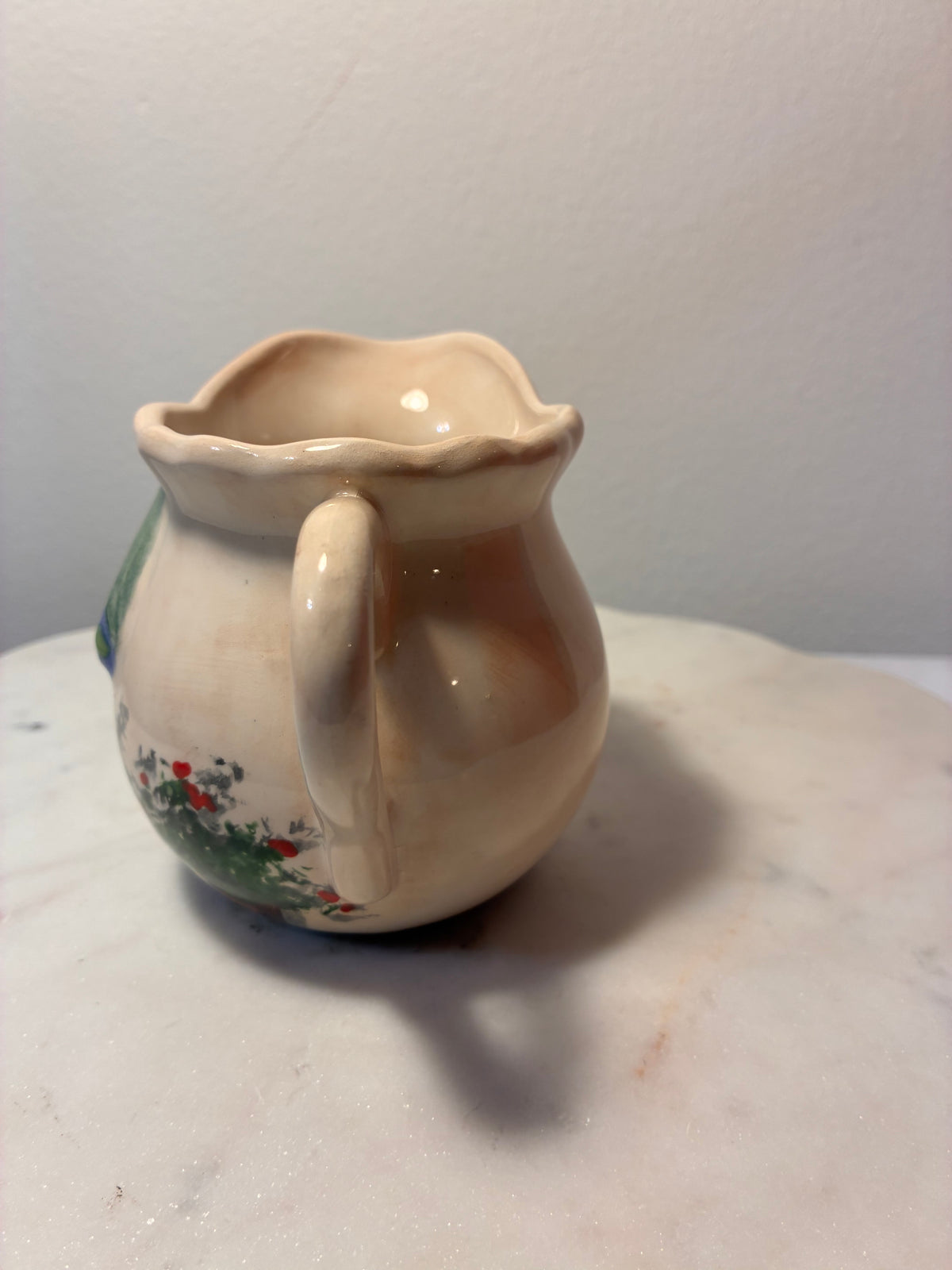 Signed Hand-Painted Cottage Creamer & Sugar Bowl Set
