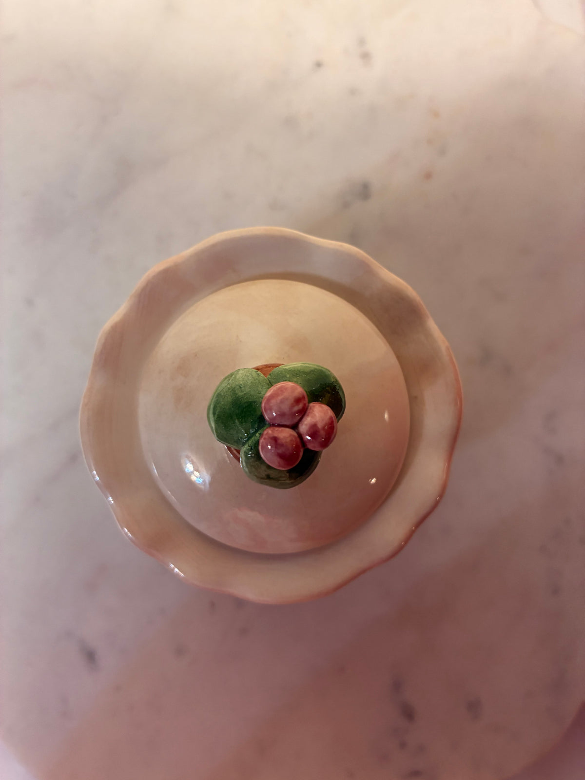 Signed Hand-Painted Cottage Creamer & Sugar Bowl Set