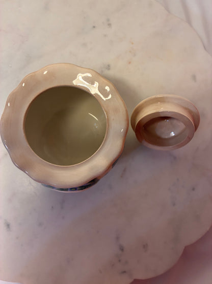 Signed Hand-Painted Cottage Creamer & Sugar Bowl Set