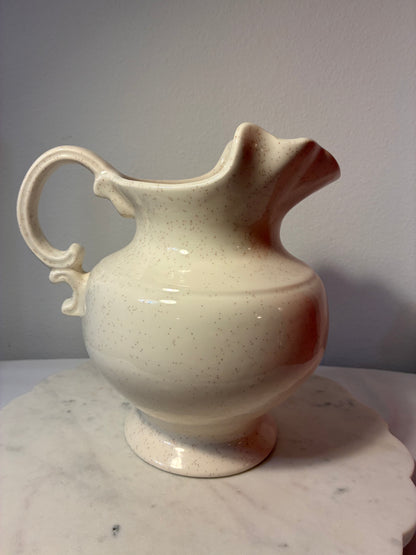 Vintage Hand-Painted Floral Ceramic Pitcher