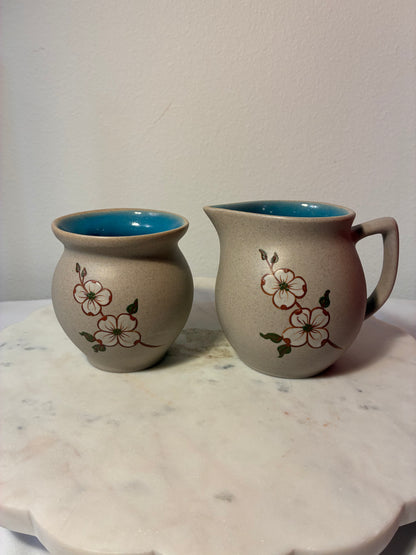 Vintage Pigeon Forge Pottery Creamer & Sugar Bowl Set