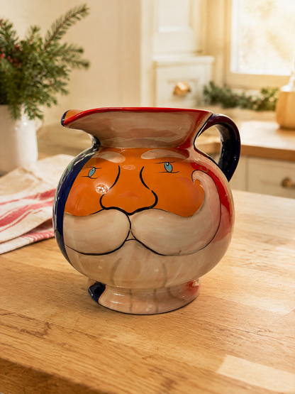 Vintage Artimino St. Nicholas Hand-Painted Ceramic Santa Pitcher