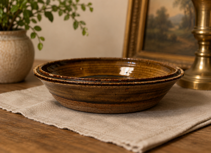 Vintage Signed Gigi Studio Pottery Glazed Low Dish
